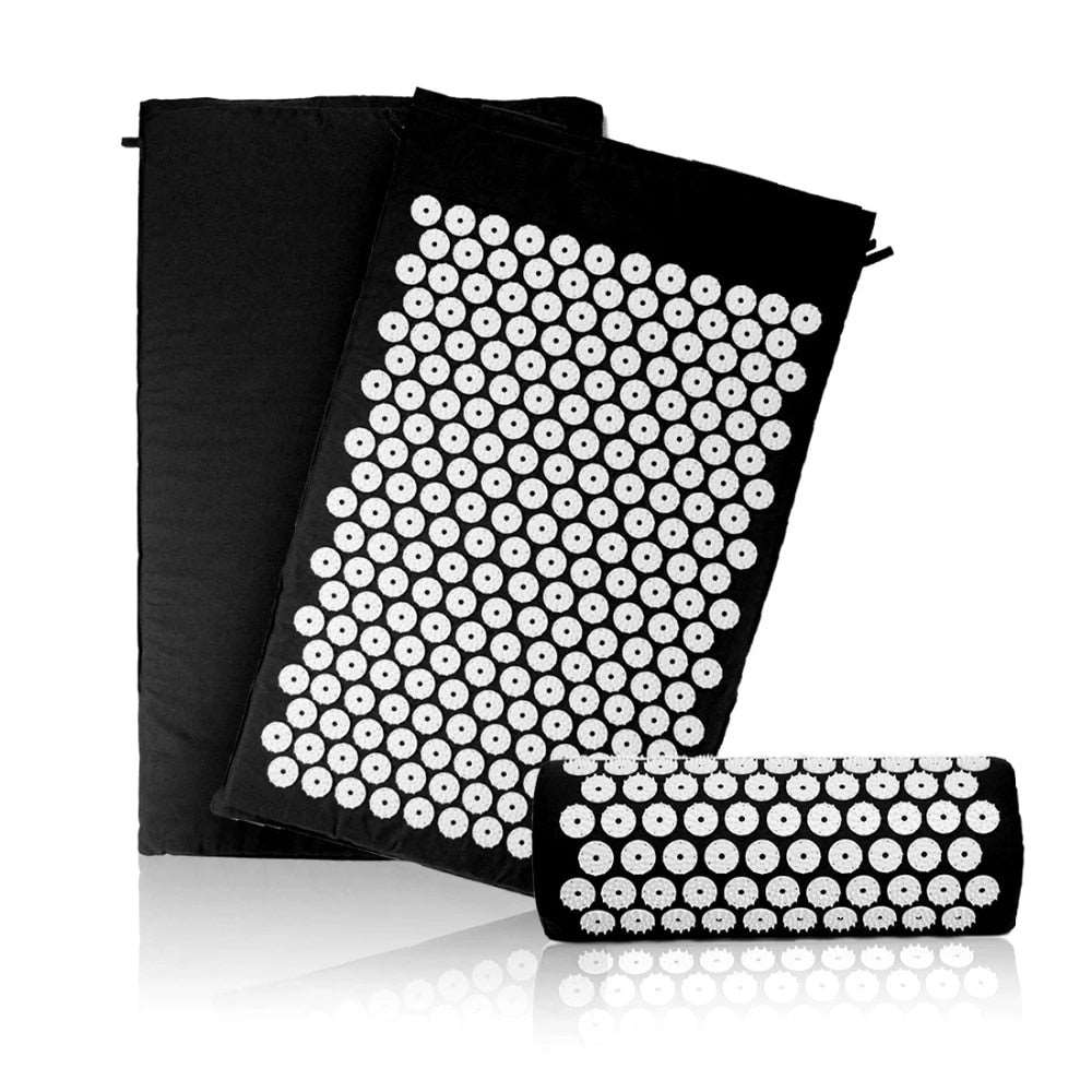 Massage Cushion Yoga Acupressure Mat with Pillow - Pain Relief, Muscle Tension Relief, Portable Mat for Back Pain, Improved Circulation, and Better Sleep